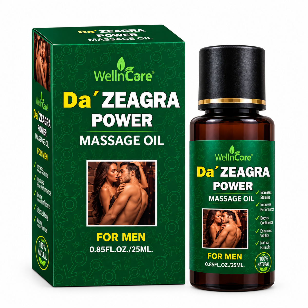 Da' Zeagra Power Massage Oil for Men – Natural Stamina Oil, WellnCare 25ml