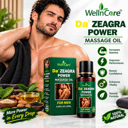 Da' Zeagra Power Massage Oil for Men – Natural Stamina Oil, WellnCare 25ml