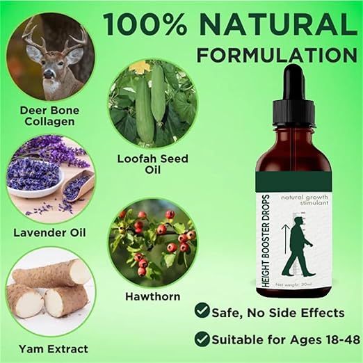 Height Growth Support Drops – Natural Nutrient Formula, 30ml