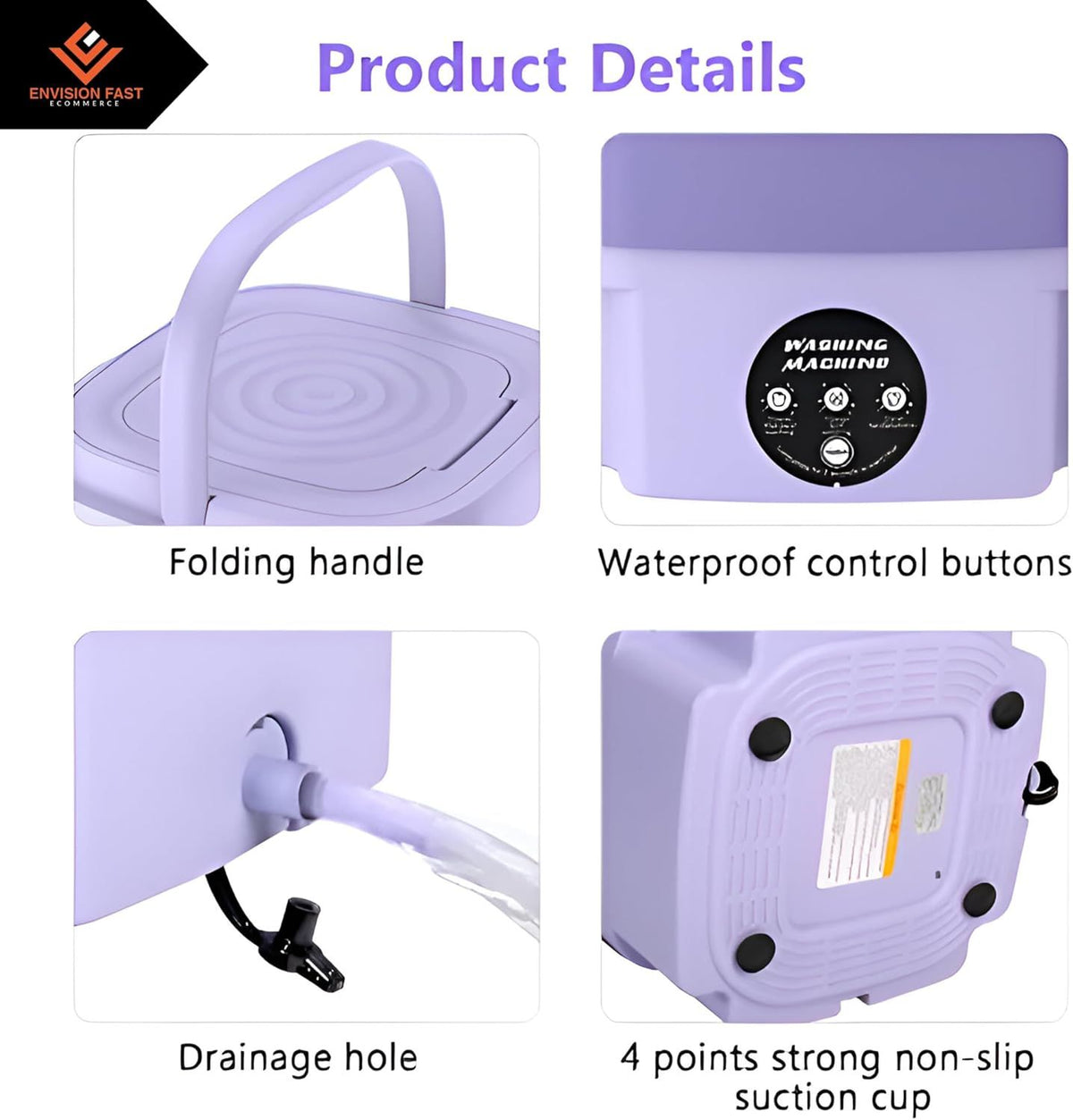 Portable Foldable Mini Washing Machine – Compact Spin Dryer for Home & Travel