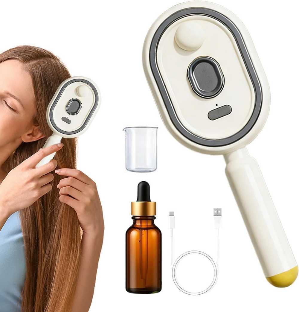 Steam Hair Straightener Brush – Cordless Detangling Comb with Oil Diffuser