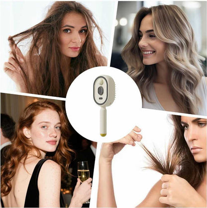 Steam Hair Straightener Brush – Cordless Detangling Comb with Oil Diffuser