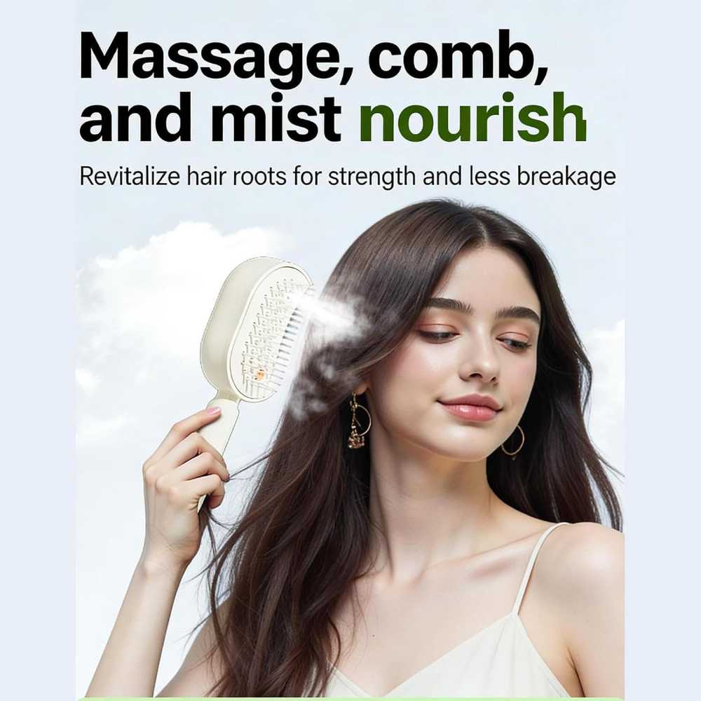 Steam Hair Straightener Brush – Cordless Detangling Comb with Oil Diffuser